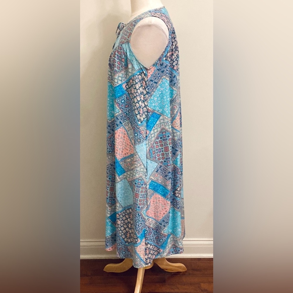 Gap Aqua Turquoise Orange Patchwork Sleeveless Fr… - image 7